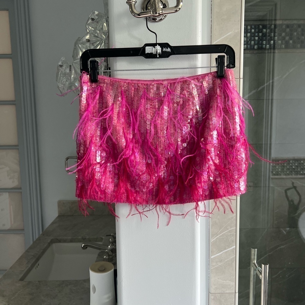 Retrofete Athana sequin feather-trim skirt - Picture 9 of 16